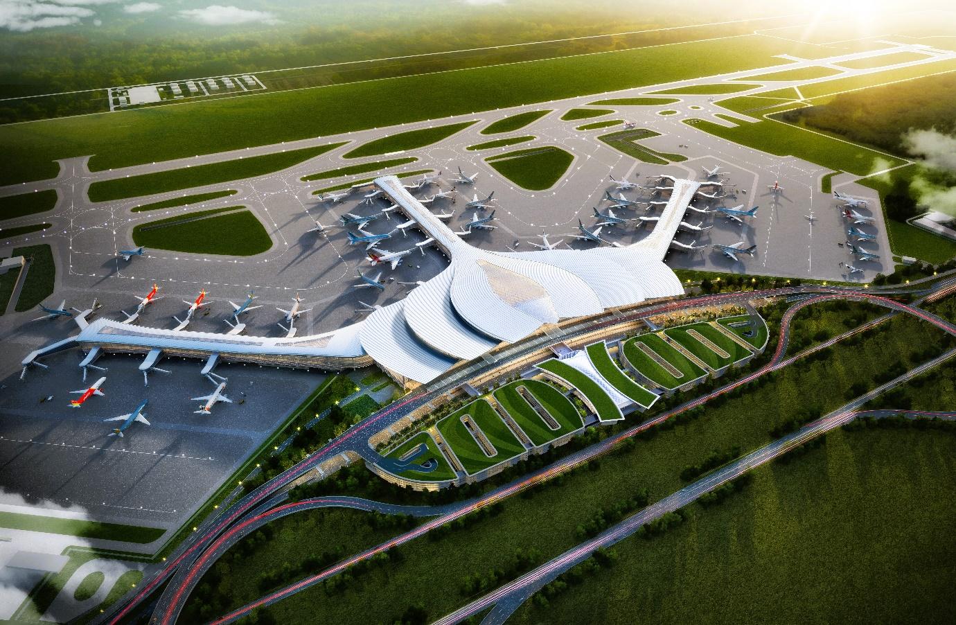 An aerial view of an airportAI-generated content may be incorrect.