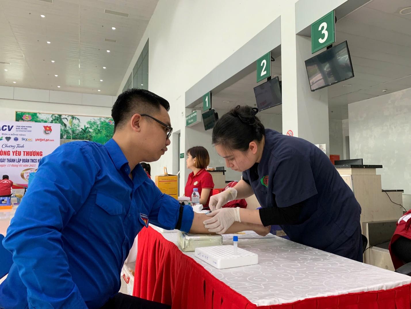 A person and person in medical gloves getting blood shotAI-generated content may be incorrect.