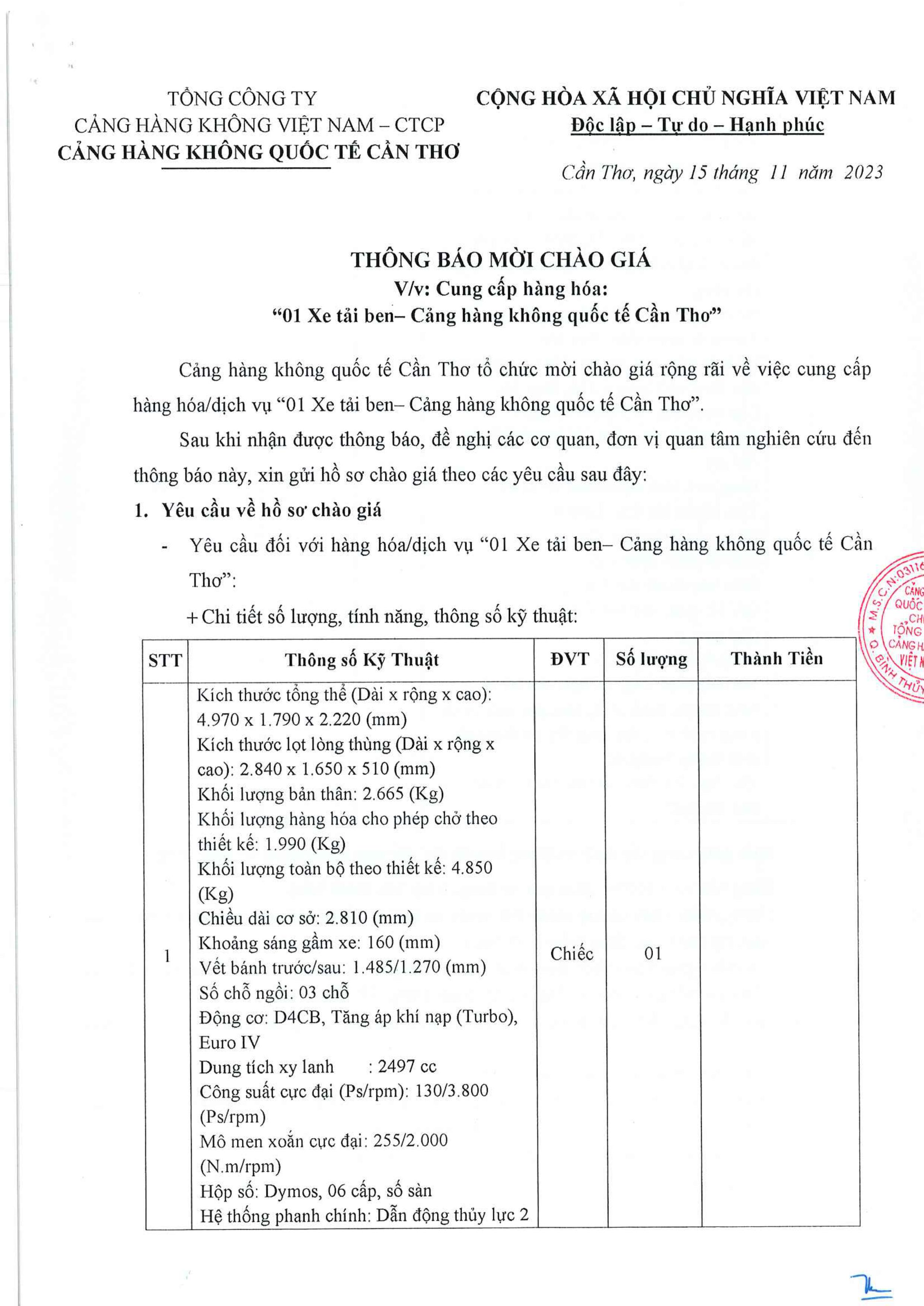 Thông báo chào giá " Xe tải ben " ( 16/11/2023 )|LOCAL_PATH:crawled_data/images/featured_016d4ecfb497.jpg