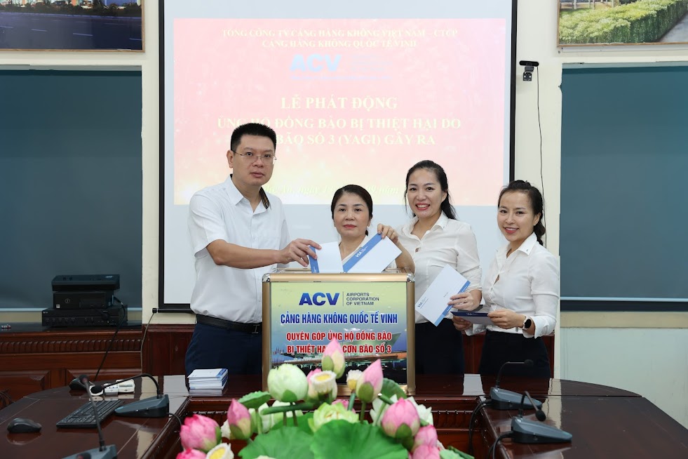 Cảng HKQT Vinh tổ chức quyên góp ủng hộ đồng bào bị thiệt hại do cơn bão số 3 (YAGI)|LOCAL_PATH:crawled_data/images/featured_095010691f6d.JPG