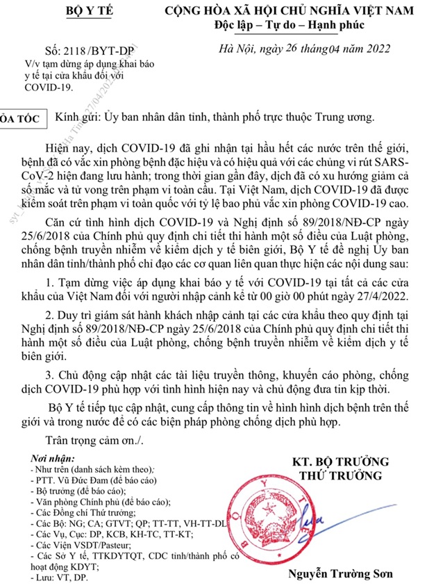 Tạm dừng khai báo y tế với COVID-19 tại các cửa khẩu từ 00 giờ 00 phút ngày 27/4|LOCAL_PATH:crawled_data/images/featured_21a88170dafe.jpg