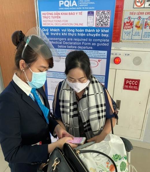 Cảng HKQT Phú Quốc: Triển khai các biện pháp hỗ trợ hành khách khai báo y tế trước chuyến bay|LOCAL_PATH:crawled_data/images/featured_2bf61fdb2433.jpg
