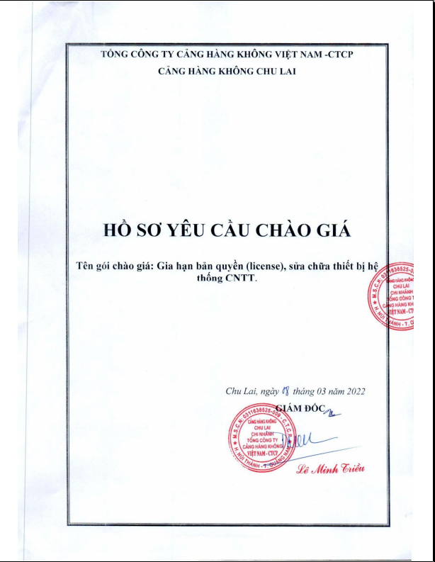 Cảng hàng không Chu Lai thông báo mời chào giá: Gia hạn bản quyền (license), sửa chữa thiết bị hệ thống CNTT|LOCAL_PATH:crawled_data/images/featured_4974bbb9a473.png