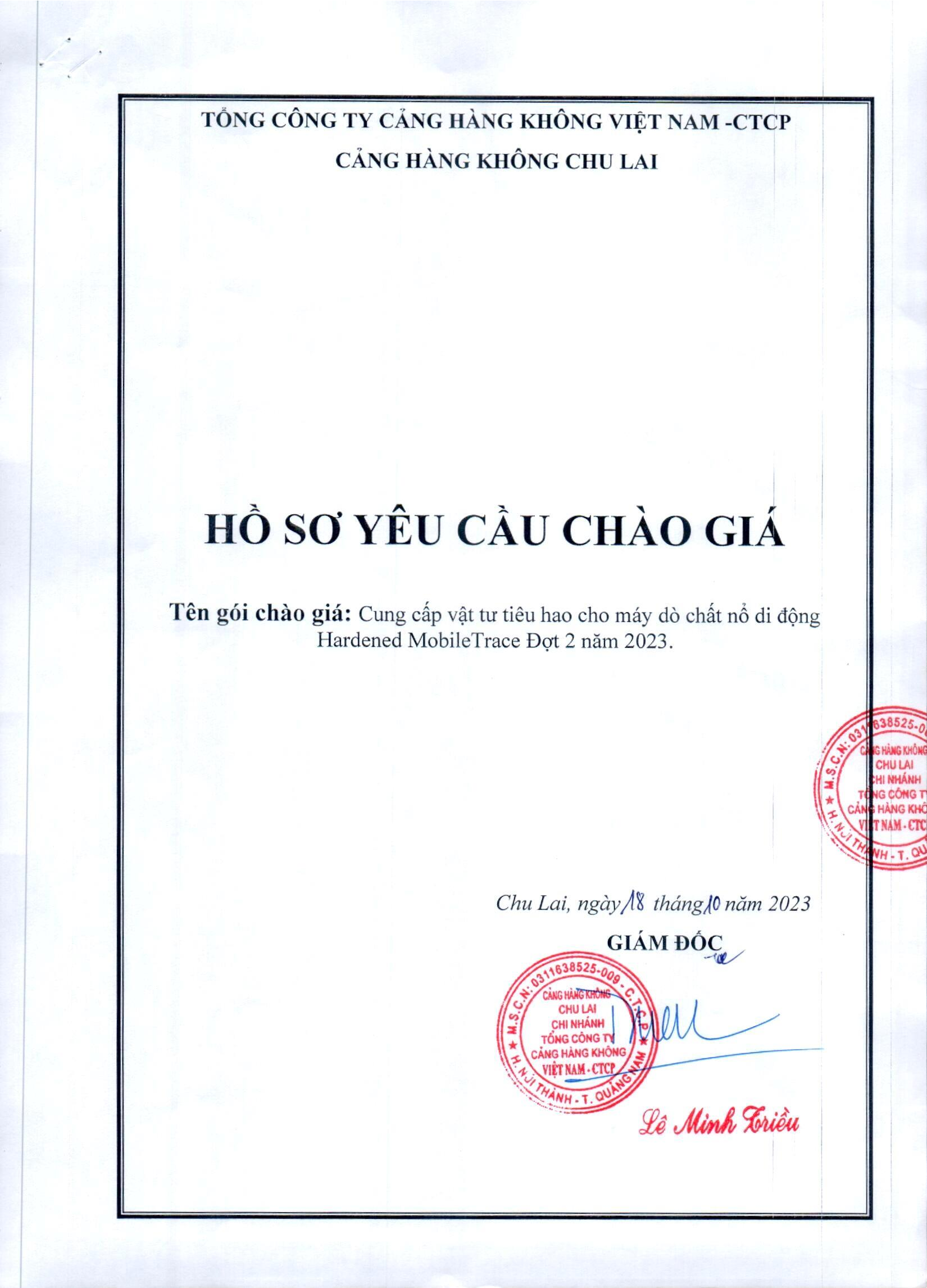 Cảng hàng không Chu Lai - Thông báo mời chào giá: Cung cấp vật tư tiêu hao cho máy dò chất nổ di động Hardened MobileTrace đợt 2 năm 2023|LOCAL_PATH:crawled_data/images/featured_54401090d38d.png