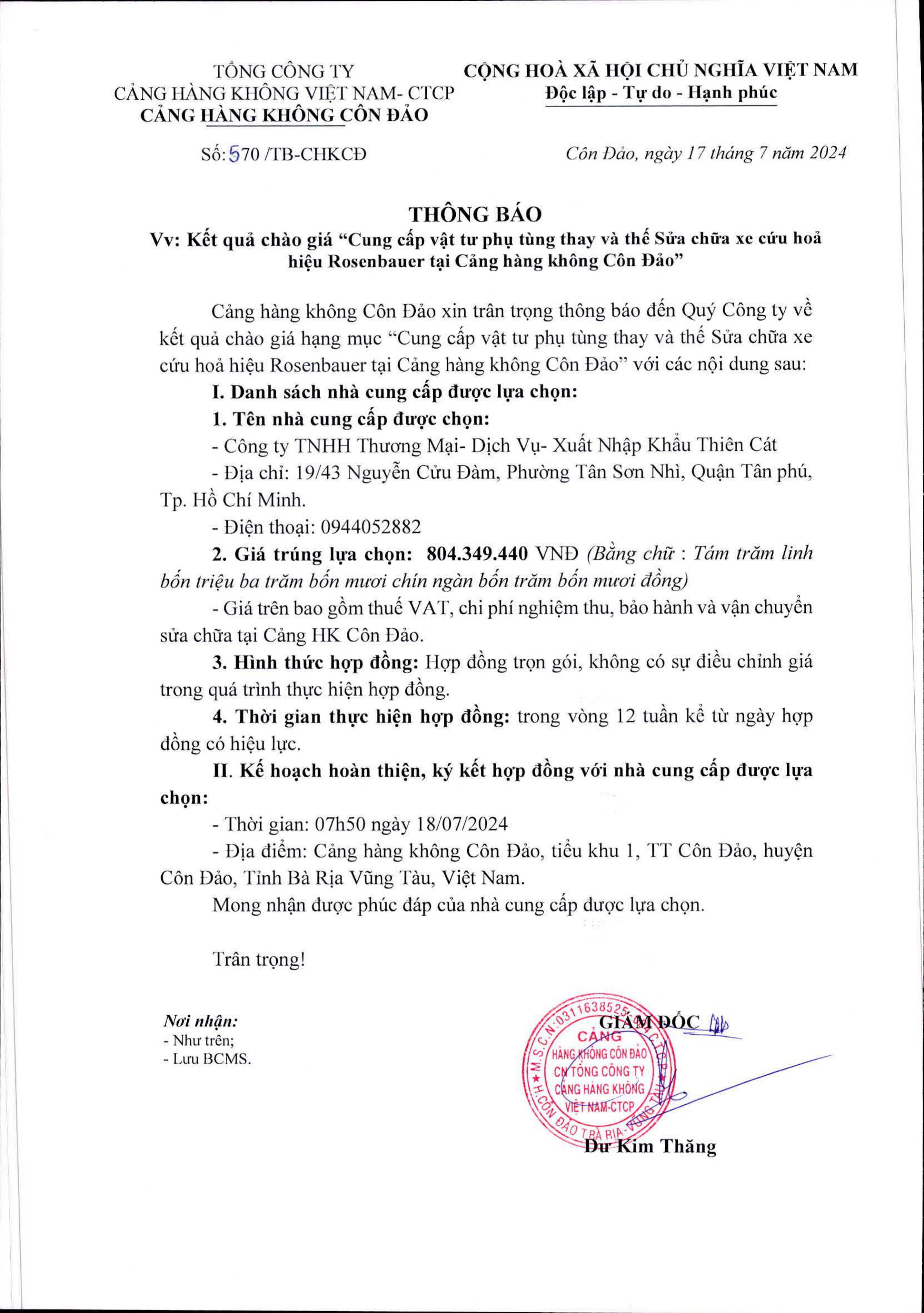 Thông báo V/v: Kết quả chào giá" Cung cấp vật tư phụ tùng thay thế và sửa chữa xe cứu hỏa hiệu Rosenbauer tai cảng hàng không Côn Đảo|LOCAL_PATH:crawled_data/images/featured_54c49d135a08.jpg