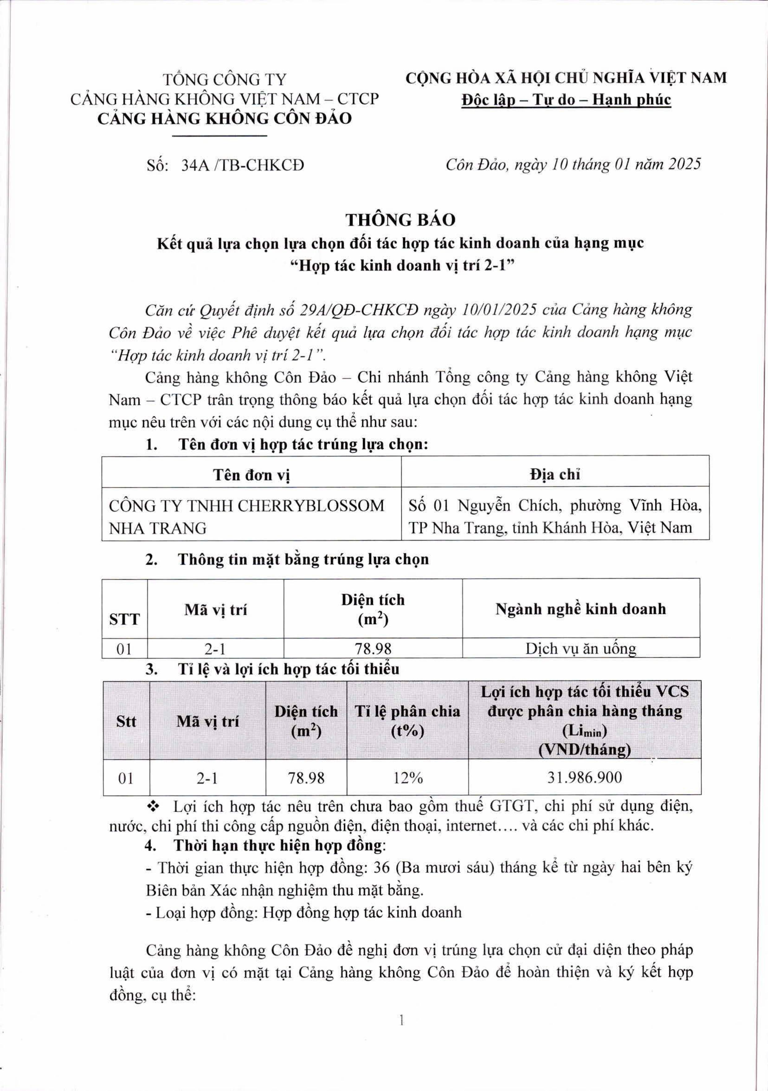 Thông Báo: Kết quả chọn lựa chọn đối tác hợp tác kinh doanh của hạng mục "Hợp tác kinh doanh vị trí 2-1"|LOCAL_PATH:crawled_data/images/featured_5bdbeaeb3c54.jpg