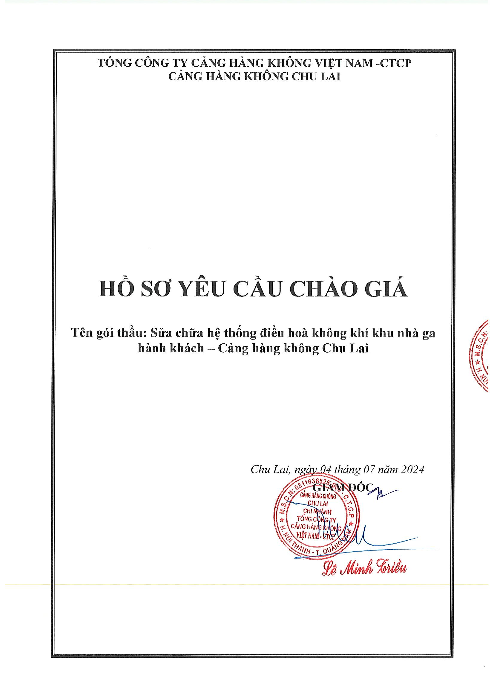 Cảng hàng không Chu Lai thông báo Mời chào giá rộng rãi gói: Sửa chữa hệ thống điều hòa không khí khu nhà ga hành khách -  Cảng hàng không Chu Lai|LOCAL_PATH:crawled_data/images/featured_5c058b2e3399.png