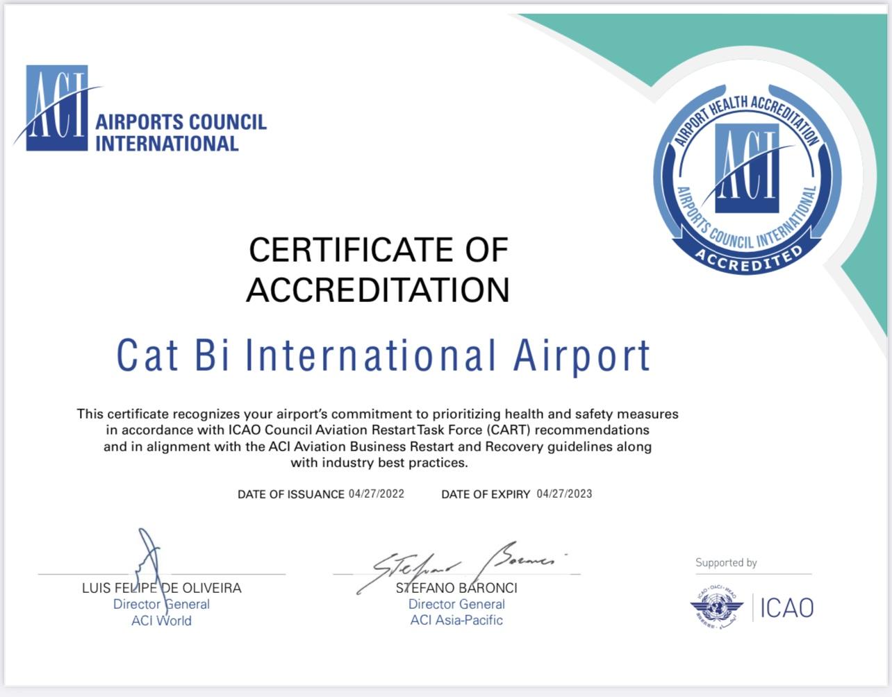 Cảng HKQT Cát Bi được ACI cấp chứng nhận Airport Health Accreditation (AHA)|LOCAL_PATH:crawled_data/images/featured_5cbb061aff01.jpg