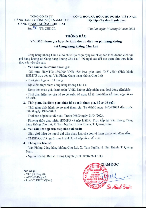 Cảng hàng không Chu Lai thông báo:  Về việc mời tham gia hợp tác kinh doanh dịch vụ phi hàng không tại Cảng hàng không Chu Lai|LOCAL_PATH:crawled_data/images/featured_7338527d6683.png