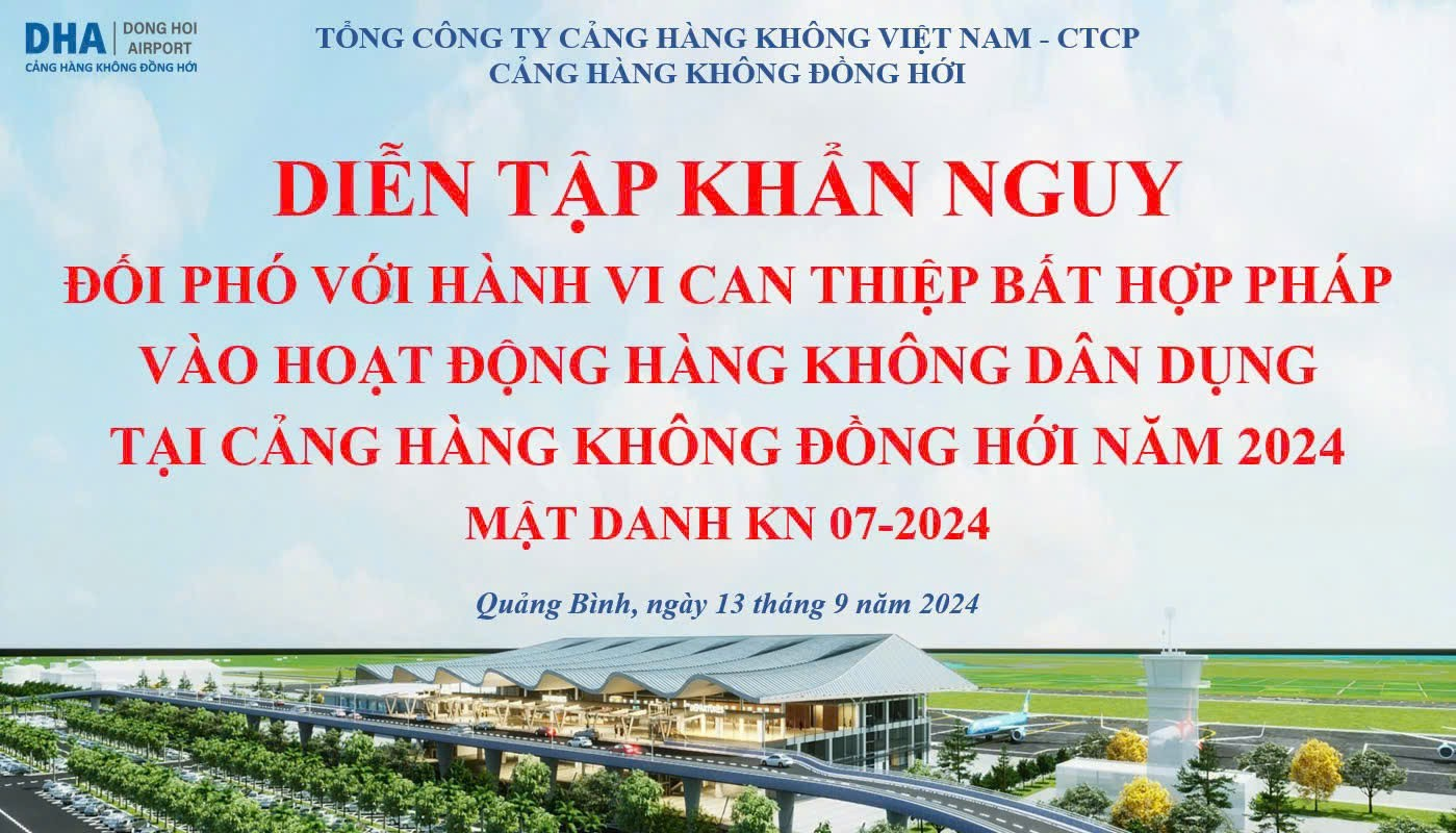 CẢNG HÀNG KHÔNG ĐỒNG HỚI TỔ CHỨC DIỄN TẬP KHẨN NGUY CAN THIỆP BẤT HỢP PHÁP VÀO HOẠT ĐỘNG HÀNG KHÔNG DÂN DỤNG CẤP CƠ SỞ NĂM 2024|LOCAL_PATH:crawled_data/images/featured_9110e50af378.png