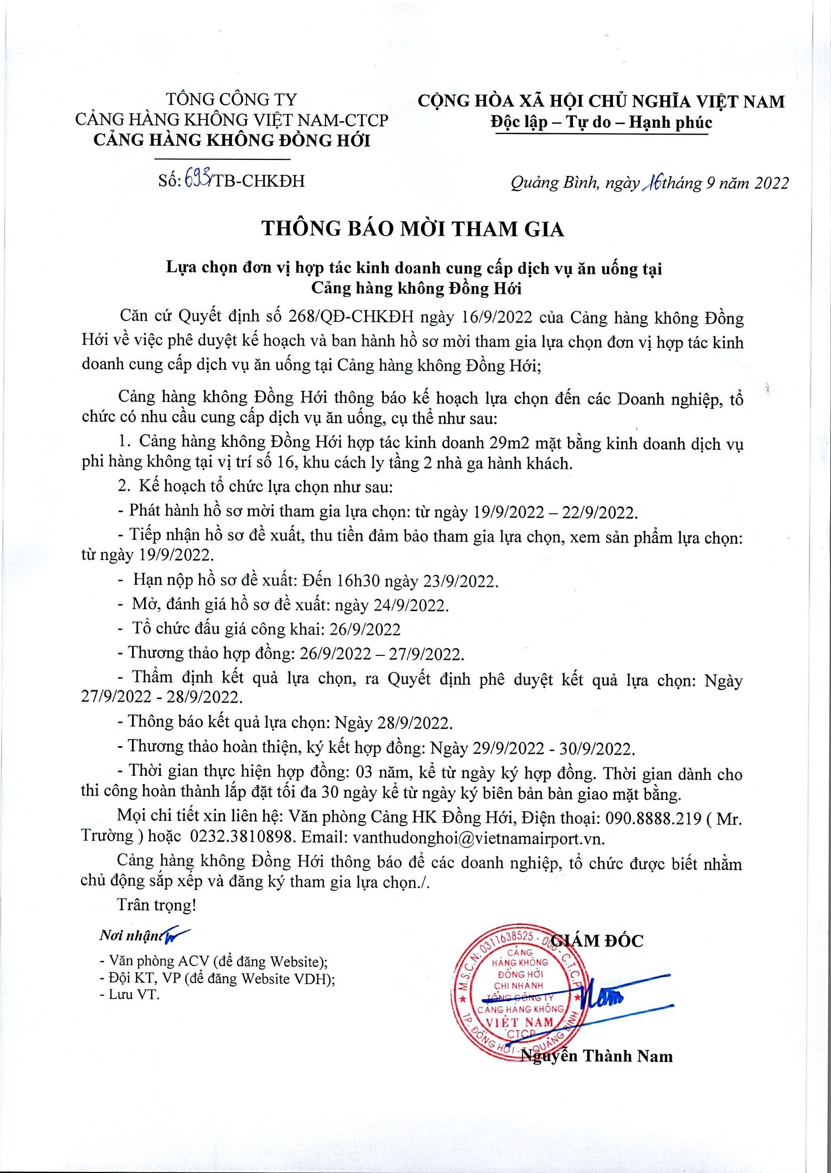 Thông báo mời tham gia lựa chọn đơn vị hợp tác kinh doanh cung cấp dịch vụ ăn uống tại Cảng hàng không Đồng Hới|LOCAL_PATH:crawled_data/images/featured_93e3de143dbb.jpg