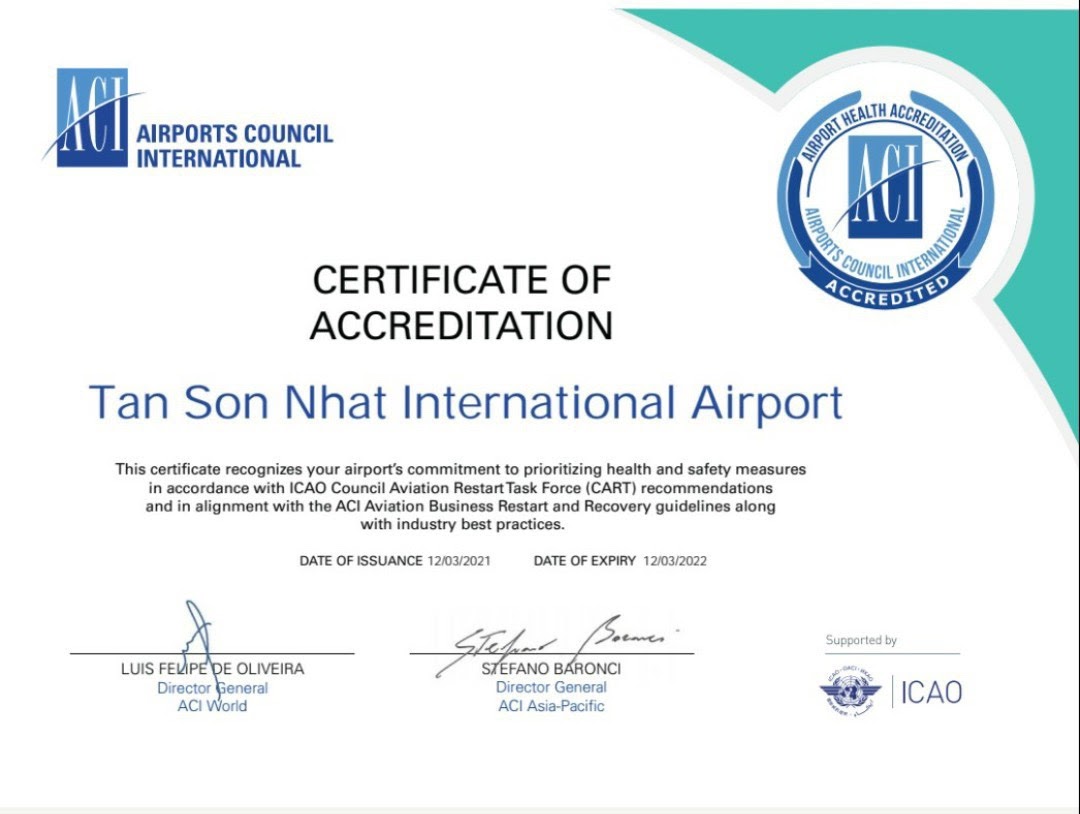Cảng HKQT Tân Sơn Nhất và Cảng HKQT Đà Nẵng được ACI gia hạn chứng nhận Airport Health Accreditation (AHA)|LOCAL_PATH:crawled_data/images/featured_9a0be36cba60.jpg