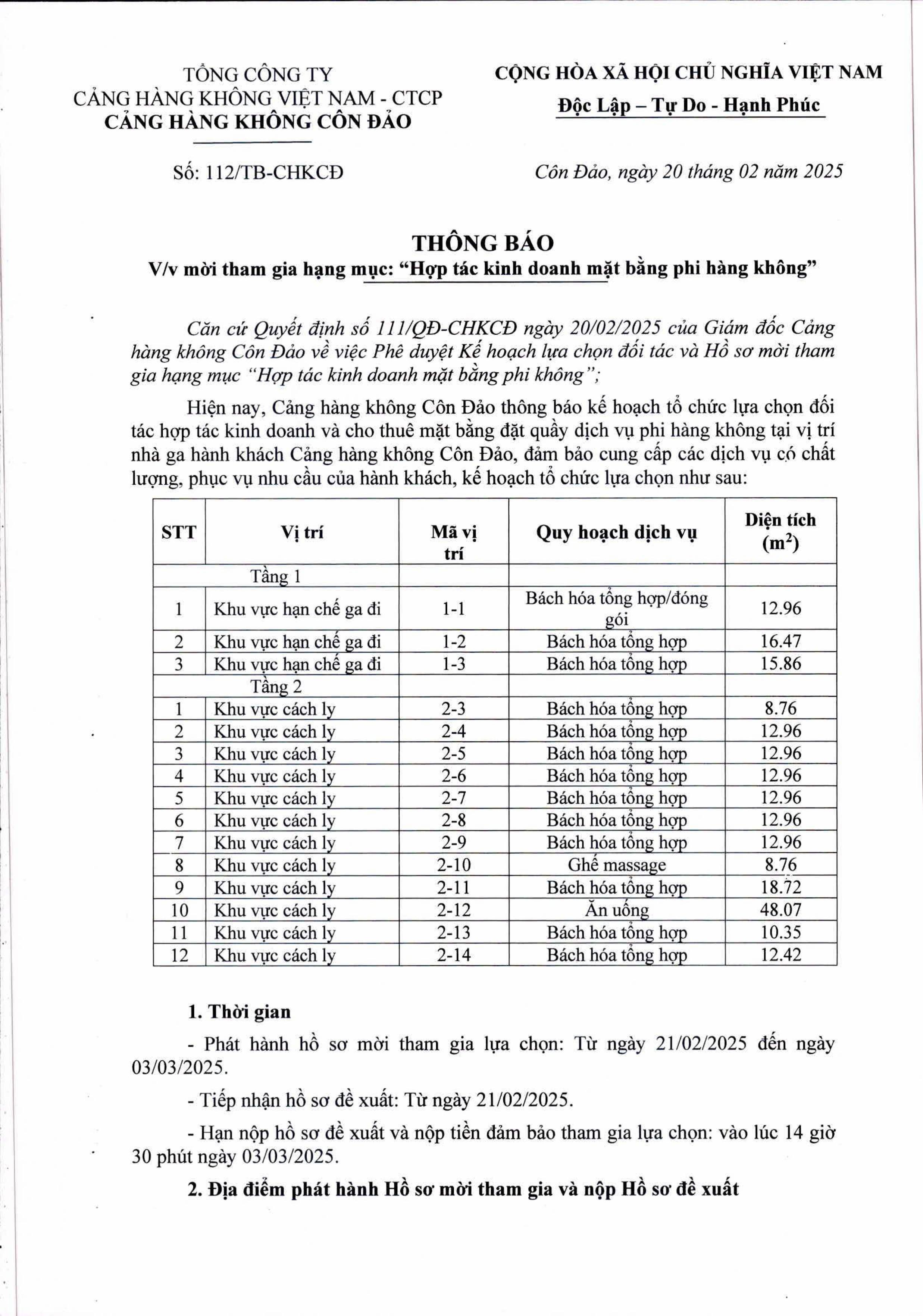 Thông báo về việc mời tham gia hạng mục: "Hợp tác kinh doanh mặt bằng phi hàng không"|LOCAL_PATH:crawled_data/images/featured_be62e4d7d662.jpg