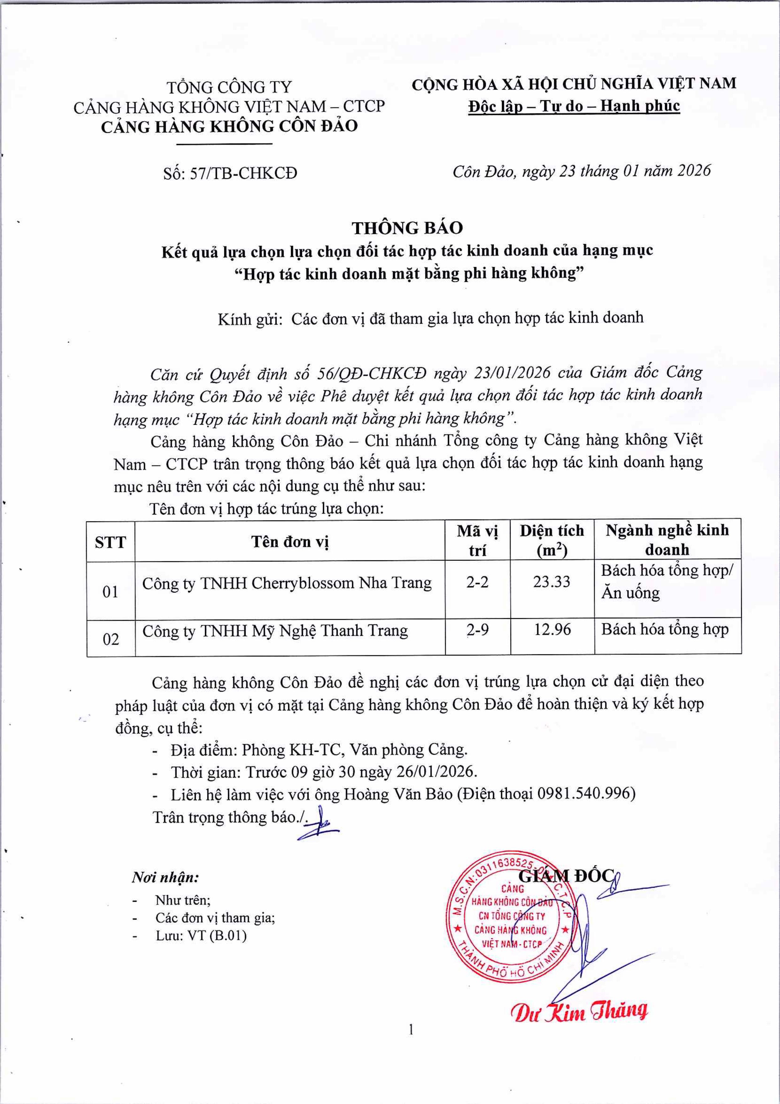 57-TB-CHKCĐ Thông báo kết quả lựa chọn đối tác hợp tác kinh doanh của hạng mục Hợp tác kinh doanh mặt bằng phi hàng không|LOCAL_PATH:crawled_data/images/featured_c050594606db.jpg