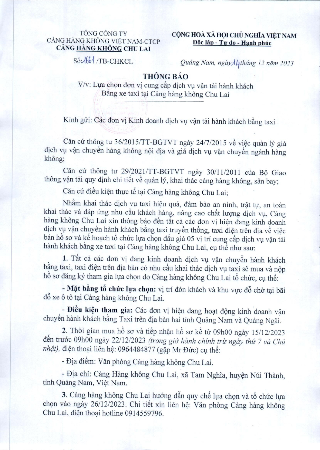 Cảng hàng không Chu Lai thông báo: V/v lựa chọn đơn vị cung cấp dịch vụ vận tải hành khách bằng xe taxi tại Cảng hàng không Chu Lai.|LOCAL_PATH:crawled_data/images/featured_d5a4e46febe8.jpg