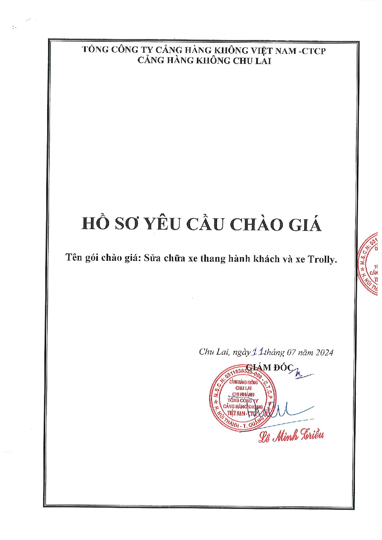 Cảng hàng không Chu Lai thông báo Mời chào giá gói: Sửa chữa xe thang hành khách và xe Trolly|LOCAL_PATH:crawled_data/images/featured_d92b251c215d.png