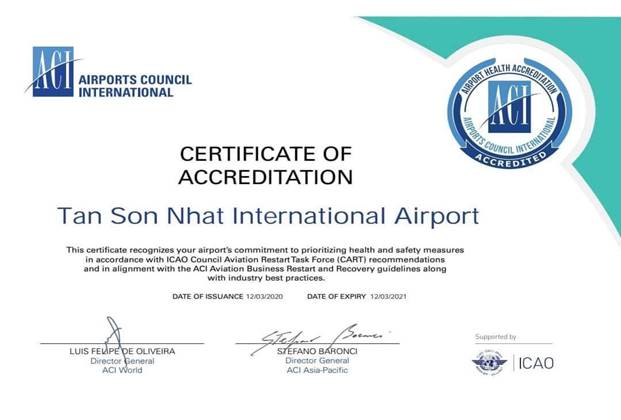 ​​​​​​​ Cảng HKQT Tân Sơn Nhất và Cảng HKQT Cam Ranh được tổ chức Hội đồng sân bay quốc tế cấp chứng nhận Airport Health Accreditation|LOCAL_PATH:crawled_data/images/featured_d950809bb19f.jpg