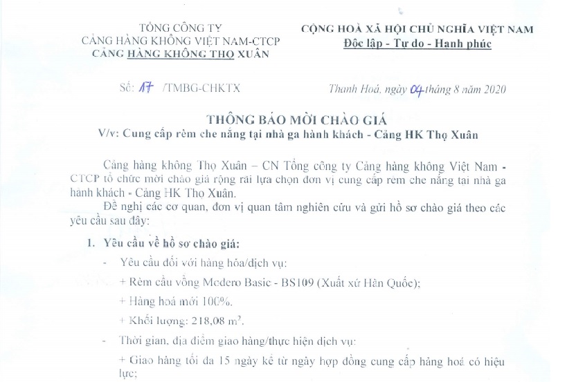 Thông Báo V\v : Kế hoạch lựa chọn đơn vị hợp tác kinh doanh đặt máy bán hàng tự động tại Cảng hàng không Thọ Xuân.|LOCAL_PATH:crawled_data/images/featured_d99eb1ae4d8f.jpg