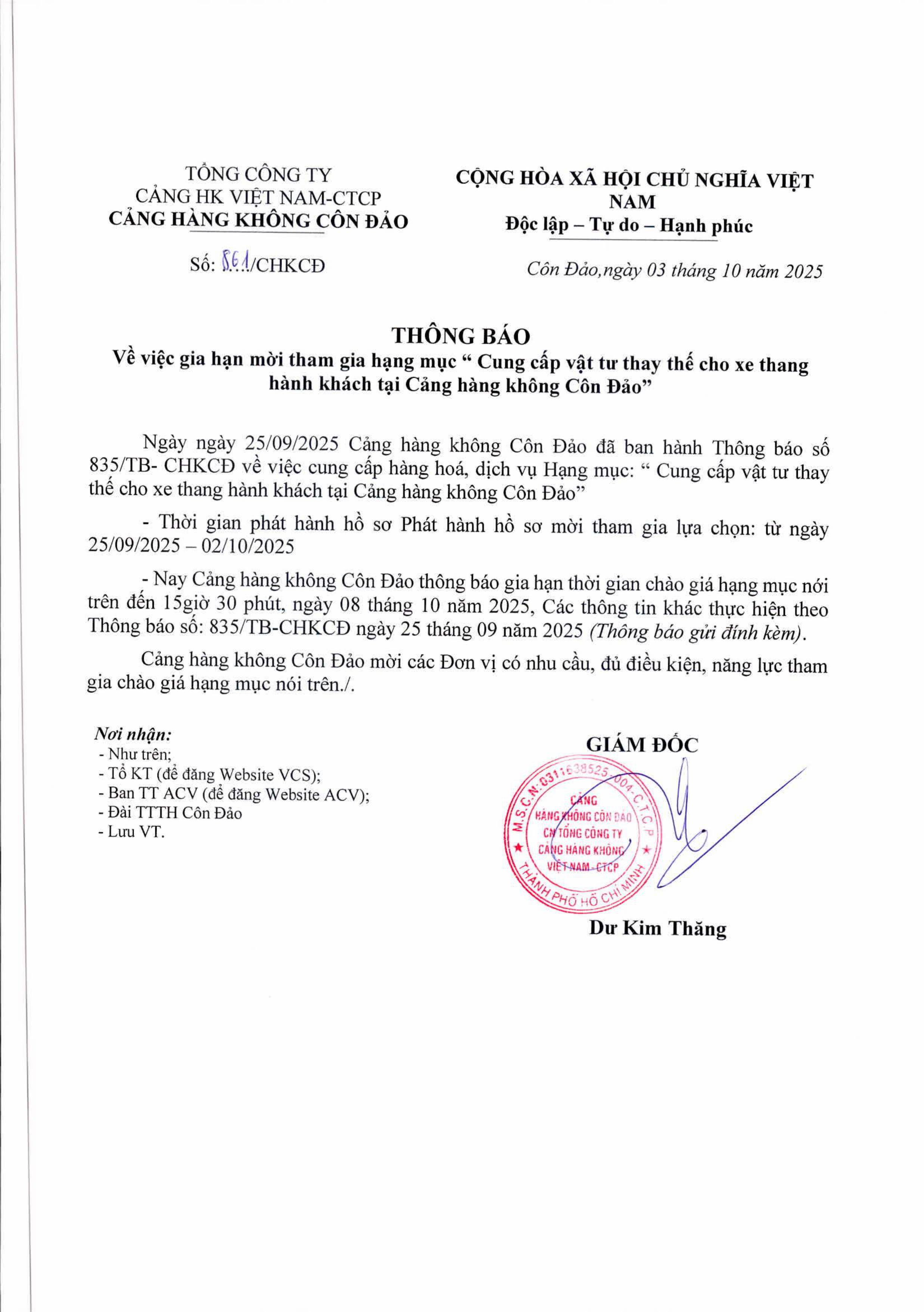 THÔNG BÁO Về việc gia hạn mời tham gia hạng mục “ Cung cấp vật tư thay thế cho xe thang hành khách tại Cảng hàng không Côn Đảo”|LOCAL_PATH:crawled_data/images/featured_ec1cbb14d399.jpg