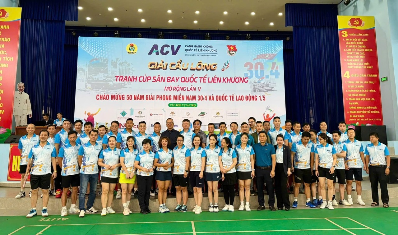 Cảng hàng không quốc tế Liên Khương tổ chức giải cầu lông Chào mừng 50 năm Ngày Giải phóng miền Nam thống nhất đất nước (30/4/1975 – 30/4/2025) và Ngày Quốc tế lao động 01/5|LOCAL_PATH:crawled_data/images/featured_fdd451b53ddb.jpg