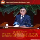 Chỉ thị số 09-CT/TW về tăng cường thực hiện dân chủ ở cơ sở trong giai đoạn mới